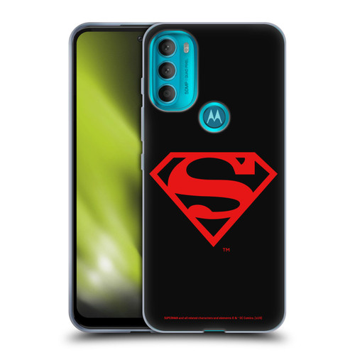 Superman DC Comics Logos Black And Red Soft Gel Case for Motorola Moto G71 5G