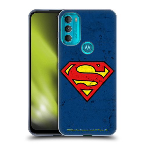 Superman DC Comics Logos Distressed Look Soft Gel Case for Motorola Moto G71 5G