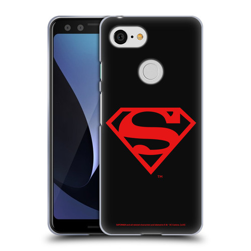 Superman DC Comics Logos Black And Red Soft Gel Case for Google Pixel 3