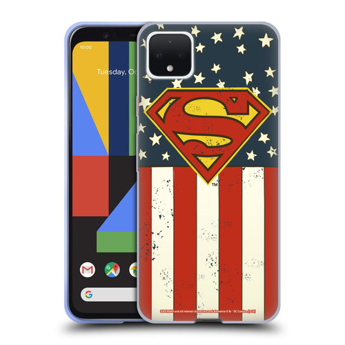 Superman DC Comics Logos U.S. Flag Soft Gel Case for Google Pixel 4 XL