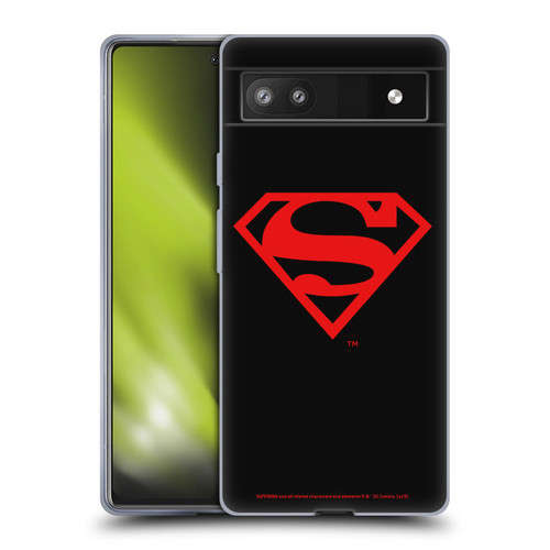 Superman DC Comics Logos Black And Red Soft Gel Case for Google Pixel 6a
