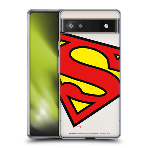 Superman DC Comics Logos Oversized Soft Gel Case for Google Pixel 6a