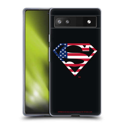 Superman DC Comics Logos U.S. Flag 2 Soft Gel Case for Google Pixel 6a