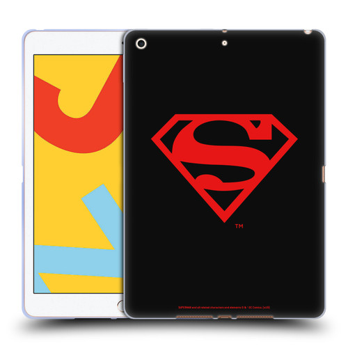 Superman DC Comics Logos Black And Red Soft Gel Case for Apple iPad 10.2 2019/2020/2021