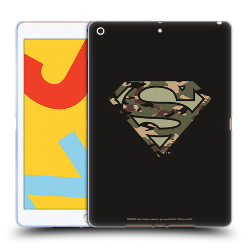 Superman DC Comics Logos Camouflage Soft Gel Case for Apple iPad 10.2 2019/2020/2021