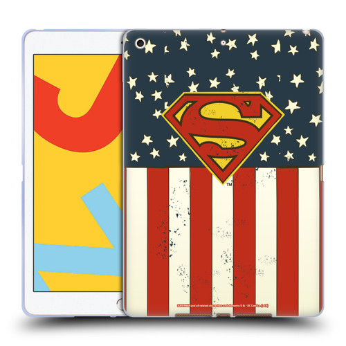 Superman DC Comics Logos U.S. Flag Soft Gel Case for Apple iPad 10.2 2019/2020/2021