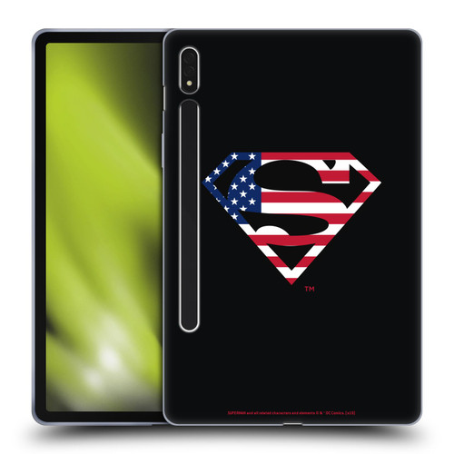 Superman DC Comics Logos U.S. Flag 2 Soft Gel Case for Samsung Galaxy Tab S8