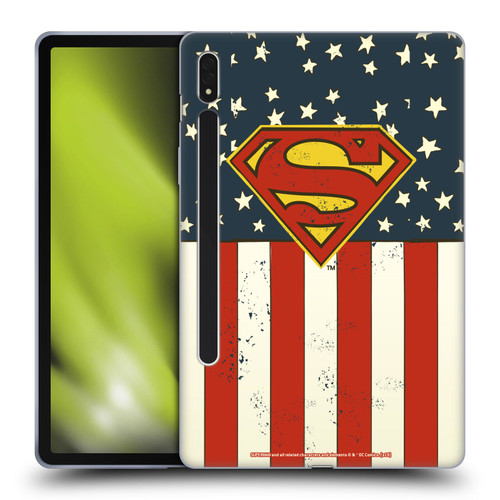 Superman DC Comics Logos U.S. Flag Soft Gel Case for Samsung Galaxy Tab S8