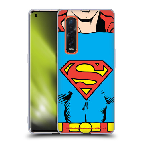 Superman DC Comics Logos Classic Costume Soft Gel Case for OPPO Find X2 Pro 5G