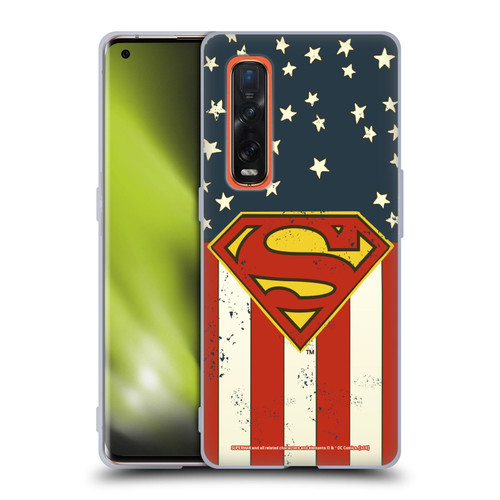 Superman DC Comics Logos U.S. Flag Soft Gel Case for OPPO Find X2 Pro 5G