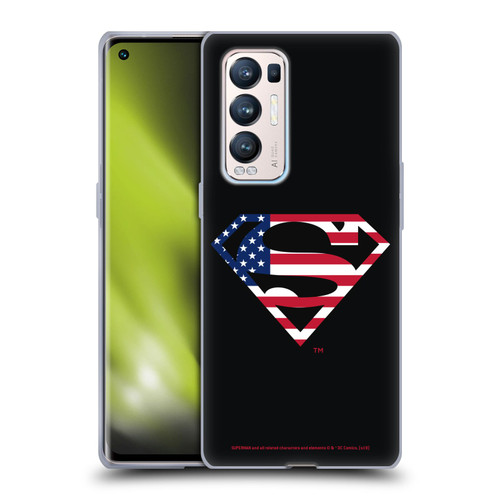 Superman DC Comics Logos U.S. Flag 2 Soft Gel Case for OPPO Find X3 Neo / Reno5 Pro+ 5G