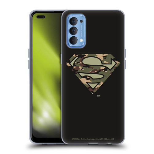 Superman DC Comics Logos Camouflage Soft Gel Case for OPPO Reno 4 5G