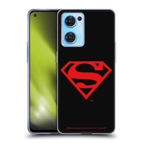 Superman DC Comics Logos Black And Red Soft Gel Case for OPPO Reno7 5G / Find X5 Lite