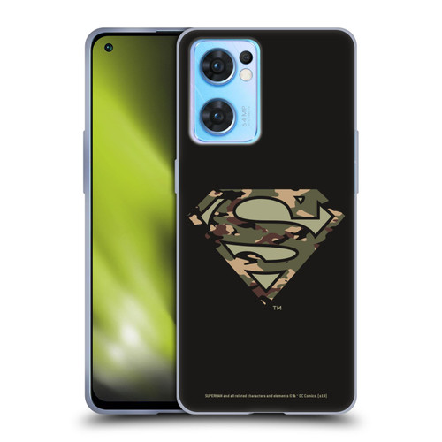 Superman DC Comics Logos Camouflage Soft Gel Case for OPPO Reno7 5G / Find X5 Lite