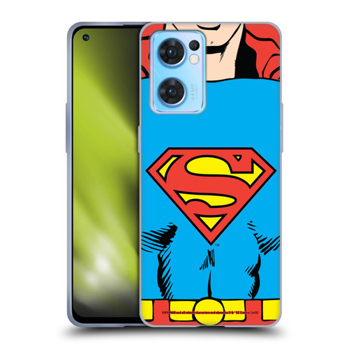 Superman DC Comics Logos Classic Costume Soft Gel Case for OPPO Reno7 5G / Find X5 Lite