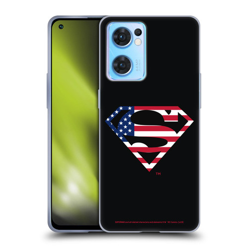 Superman DC Comics Logos U.S. Flag 2 Soft Gel Case for OPPO Reno7 5G / Find X5 Lite