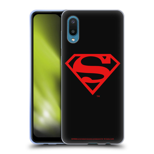 Superman DC Comics Logos Black And Red Soft Gel Case for Samsung Galaxy A02/M02 (2021)