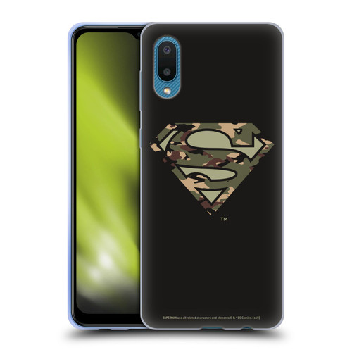 Superman DC Comics Logos Camouflage Soft Gel Case for Samsung Galaxy A02/M02 (2021)