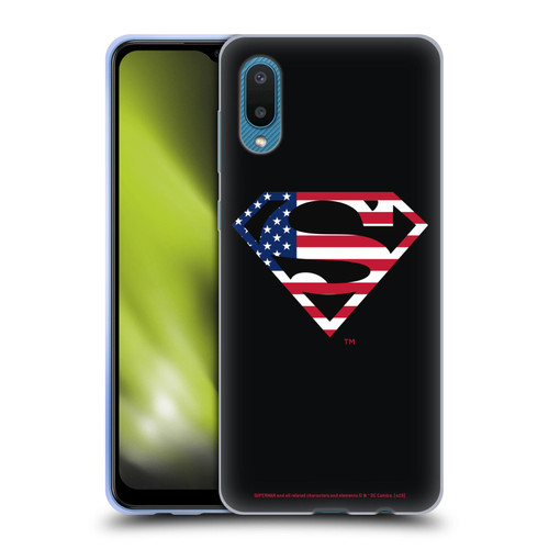 Superman DC Comics Logos U.S. Flag 2 Soft Gel Case for Samsung Galaxy A02/M02 (2021)