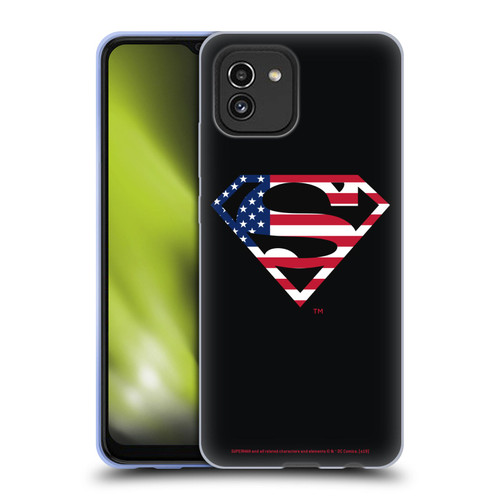 Superman DC Comics Logos U.S. Flag 2 Soft Gel Case for Samsung Galaxy A03 (2021)