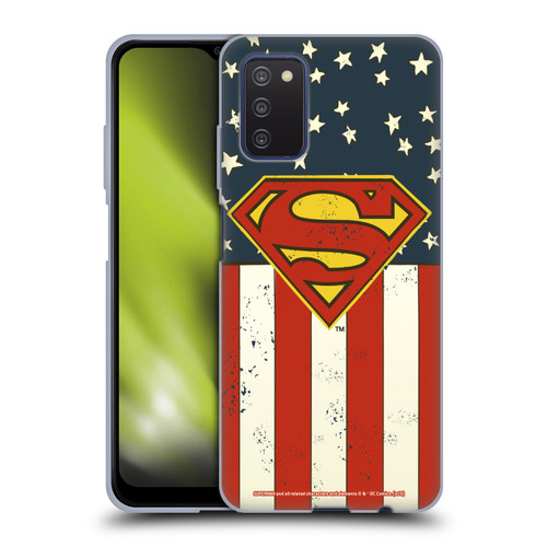 Superman DC Comics Logos U.S. Flag Soft Gel Case for Samsung Galaxy A03s (2021)