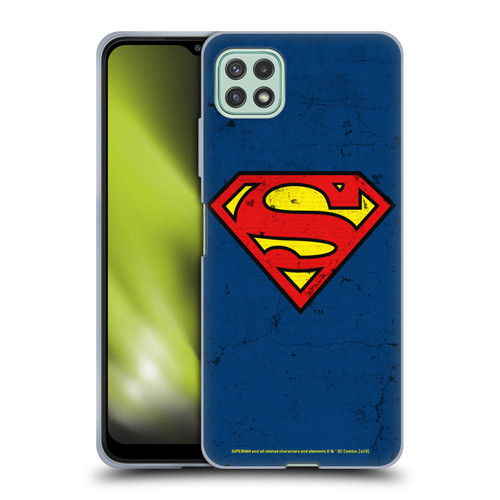 Superman DC Comics Logos Distressed Look Soft Gel Case for Samsung Galaxy A22 5G / F42 5G (2021)