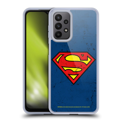 Superman DC Comics Logos Distressed Look Soft Gel Case for Samsung Galaxy A23 / 5G (2022)