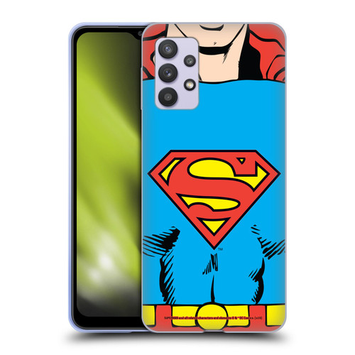 Superman DC Comics Logos Classic Costume Soft Gel Case for Samsung Galaxy A32 5G / M32 5G (2021)