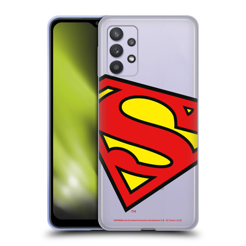 Superman DC Comics Logos Oversized Soft Gel Case for Samsung Galaxy A32 5G / M32 5G (2021)