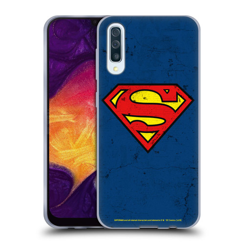Superman DC Comics Logos Distressed Look Soft Gel Case for Samsung Galaxy A50/A30s (2019)