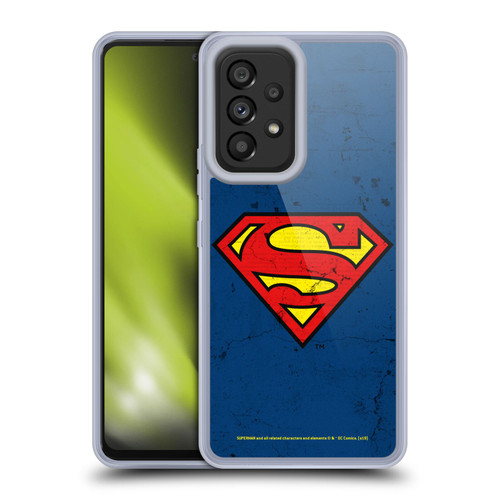 Superman DC Comics Logos Distressed Look Soft Gel Case for Samsung Galaxy A53 5G (2022)