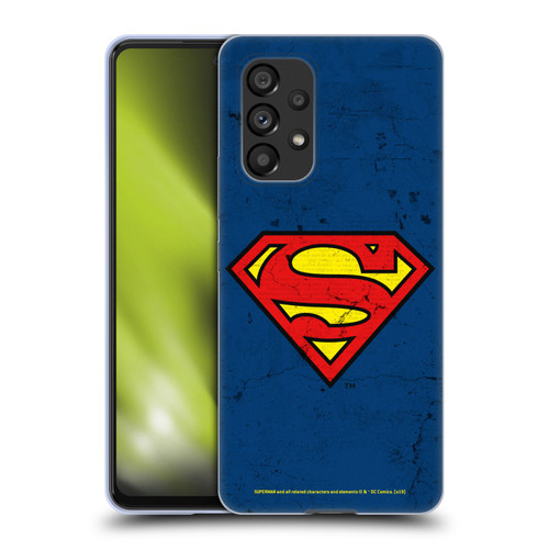 Superman DC Comics Logos Distressed Look Soft Gel Case for Samsung Galaxy A53 5G (2022)