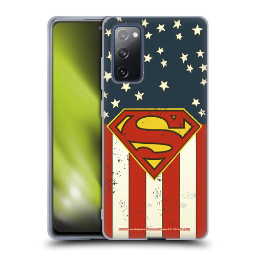 Superman DC Comics Logos U.S. Flag Soft Gel Case for Samsung Galaxy S20 FE / 5G