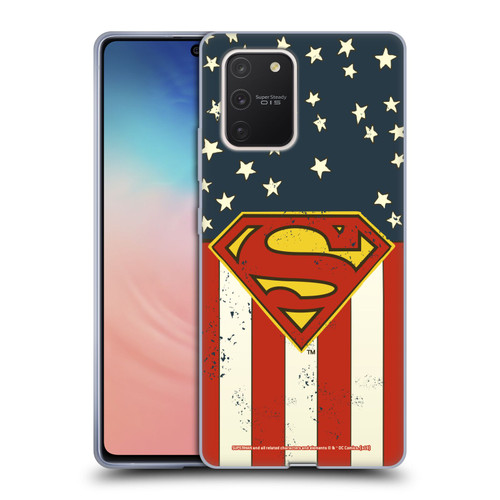 Superman DC Comics Logos U.S. Flag Soft Gel Case for Samsung Galaxy S10 Lite