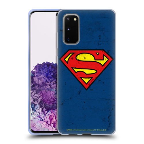 Superman DC Comics Logos Distressed Look Soft Gel Case for Samsung Galaxy S20 / S20 5G