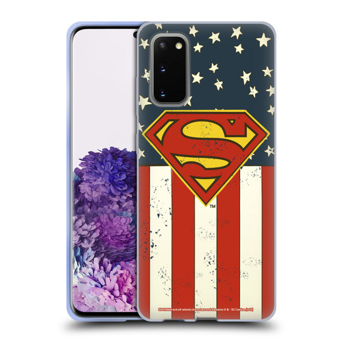 Superman DC Comics Logos U.S. Flag Soft Gel Case for Samsung Galaxy S20 / S20 5G