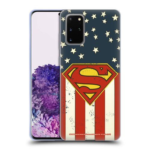 Superman DC Comics Logos U.S. Flag Soft Gel Case for Samsung Galaxy S20+ / S20+ 5G