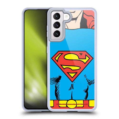 Superman DC Comics Logos Classic Costume Soft Gel Case for Samsung Galaxy S21 5G & MagSafe