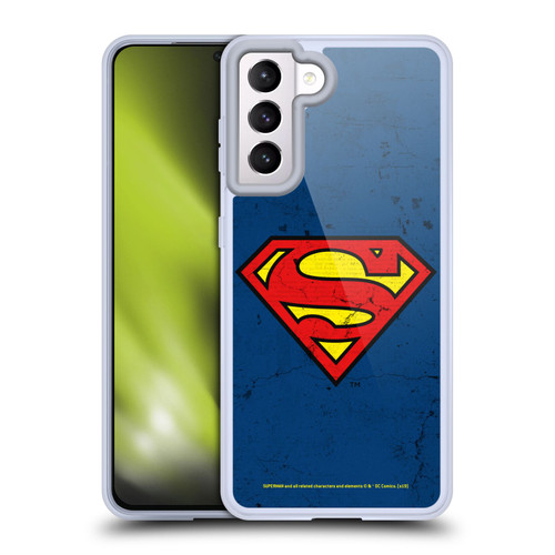 Superman DC Comics Logos Distressed Look Soft Gel Case for Samsung Galaxy S21 5G & MagSafe