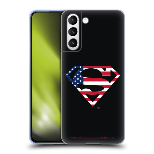 Superman DC Comics Logos U.S. Flag 2 Soft Gel Case for Samsung Galaxy S21 5G