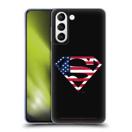 Superman DC Comics Logos U.S. Flag 2 Soft Gel Case for Samsung Galaxy S21+ 5G