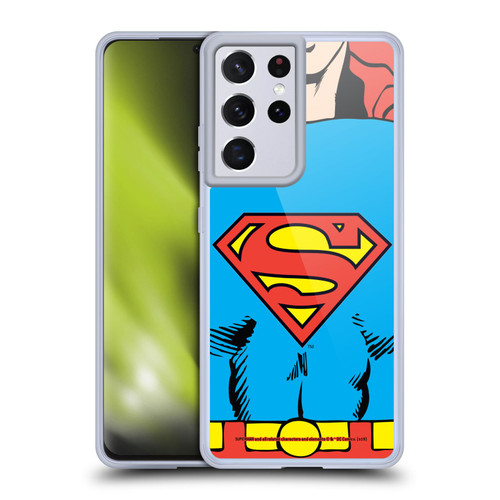 Superman DC Comics Logos Classic Costume Soft Gel Case for Samsung Galaxy S21 Ultra 5G & MagSafe