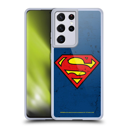 Superman DC Comics Logos Distressed Look Soft Gel Case for Samsung Galaxy S21 Ultra 5G