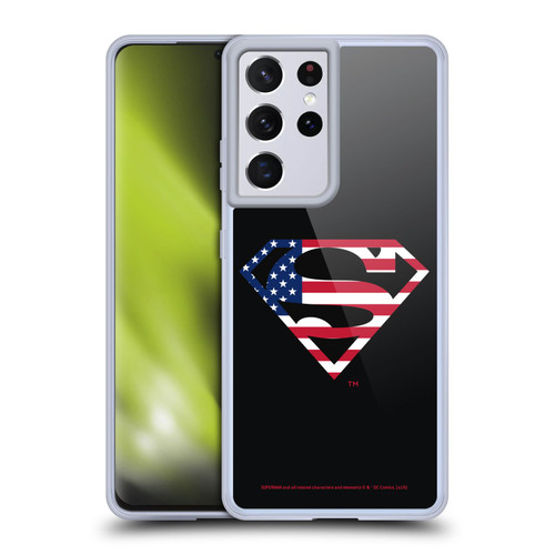 Superman DC Comics Logos U.S. Flag 2 Soft Gel Case for Samsung Galaxy S21 Ultra 5G