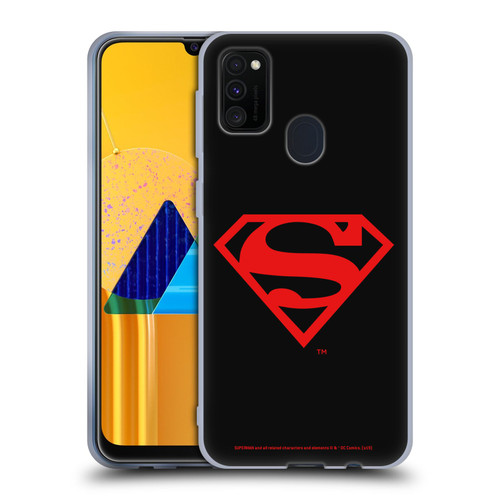 Superman DC Comics Logos Black And Red Soft Gel Case for Samsung Galaxy M30s (2019)/M21 (2020)