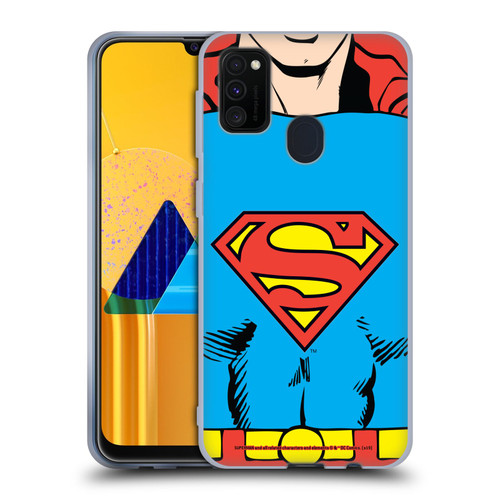 Superman DC Comics Logos Classic Costume Soft Gel Case for Samsung Galaxy M30s (2019)/M21 (2020)