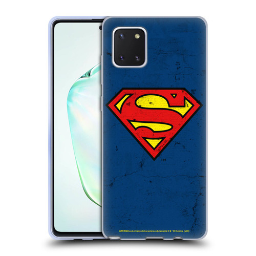 Superman DC Comics Logos Distressed Look Soft Gel Case for Samsung Galaxy Note10 Lite