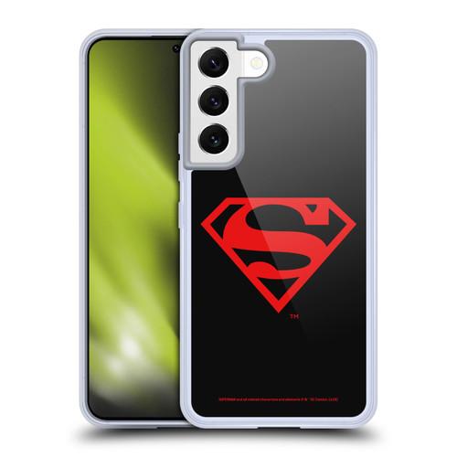 Superman DC Comics Logos Black And Red Soft Gel Case for Samsung Galaxy S22 5G