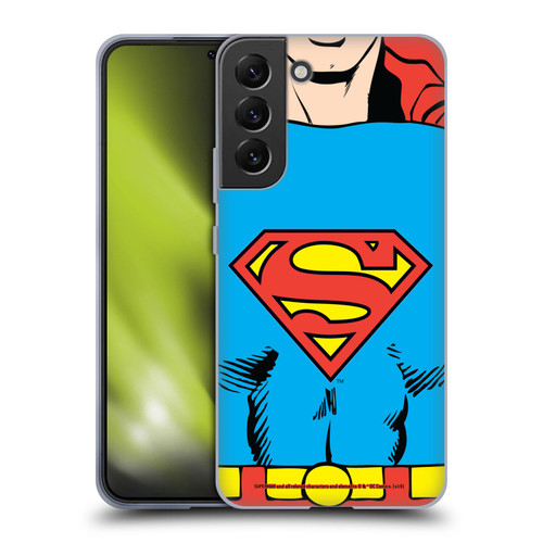 Superman DC Comics Logos Classic Costume Soft Gel Case for Samsung Galaxy S22+ 5G