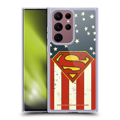 Superman DC Comics Logos U.S. Flag Soft Gel Case for Samsung Galaxy S22 Ultra 5G